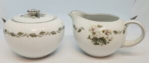 Irene By Flair #4149 Fine China Japan Creamer & Sugar Bowl